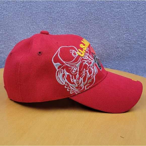 USMC Cigar Smoking Bulldog & Shadow Trucker Hat Red US Marine Corps Adjustable - Picture 5 of 16